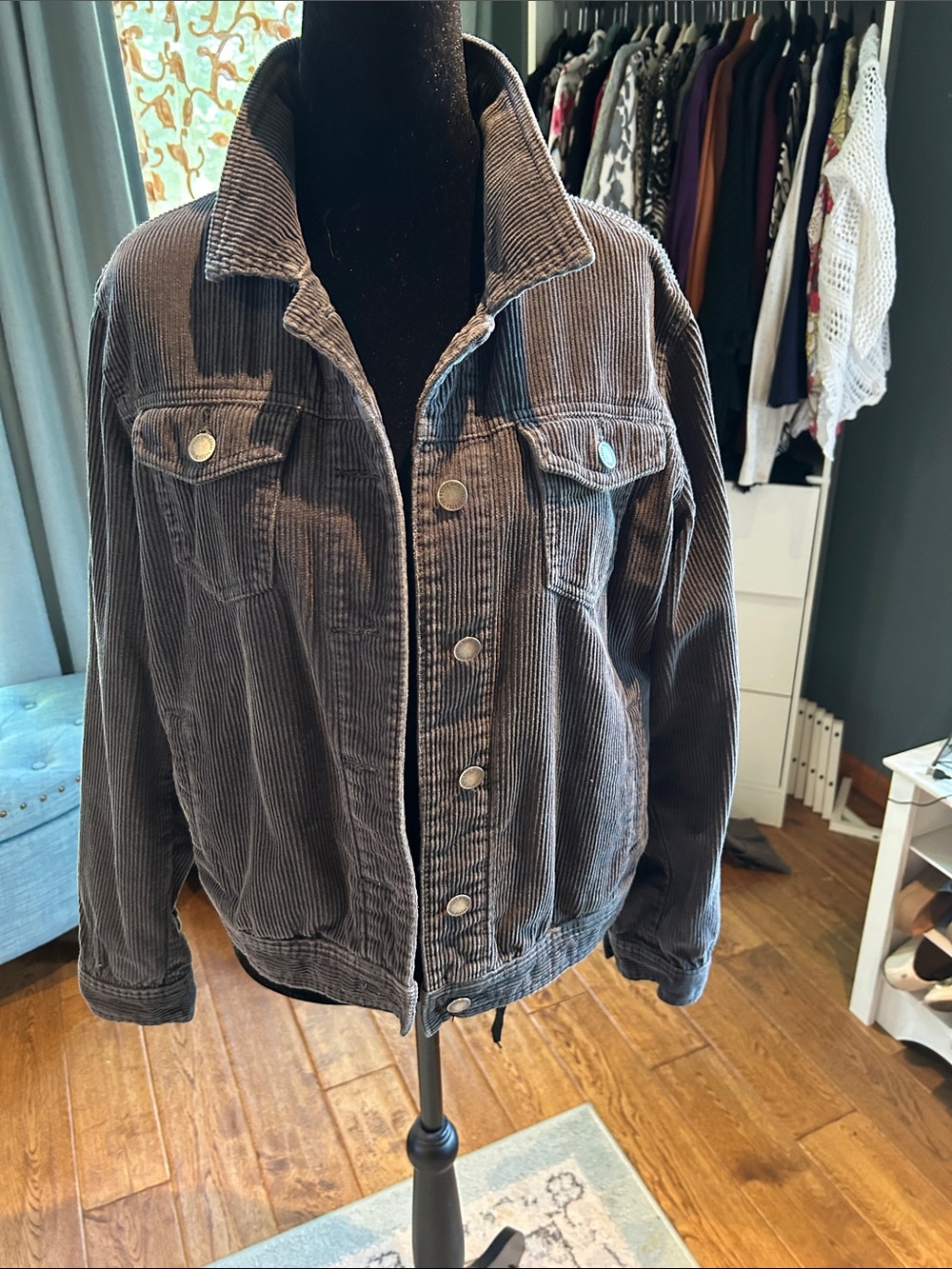 Universal Thread Charcoal Corduroy Jean Freeborn Jacket